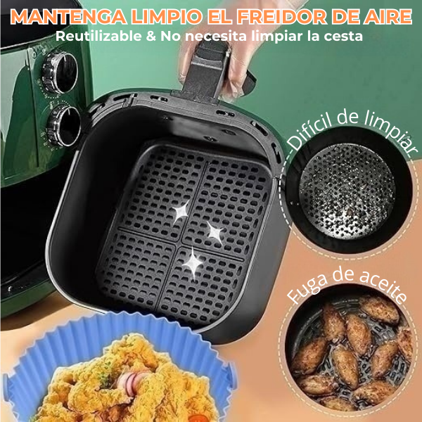Moldes de Silicona para Air Fryer, Pack de 6 unidades de diferentes tamaños
