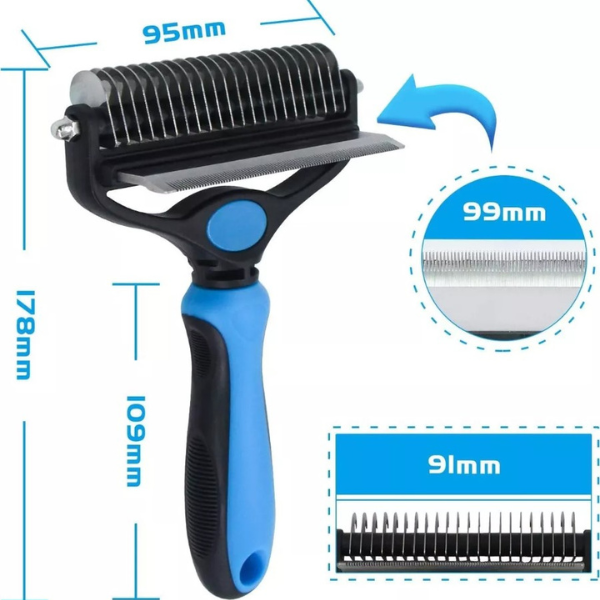 Cepillo para Mascotas 2 en 1, Antinudo & Deslanador