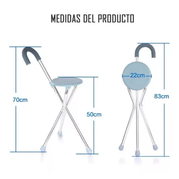 PortaSeat™ - Bastón con Asiento Plegable de Aluminio