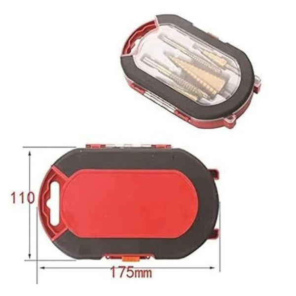 Juego de 6 Brocas con Titanio DrillPro™️, 3 brocas escalonadas y 3 brocas espirales